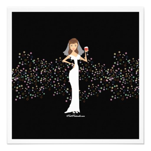 Modern Bride Wine Bachelorette Party Invitation