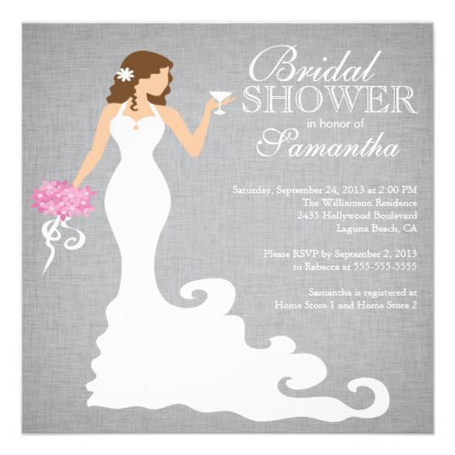 Modern Bride Wine Bridal Shower Invitations