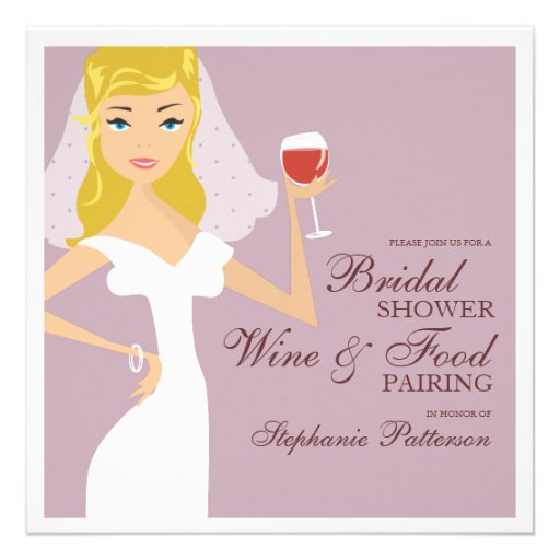 Modern Bride Wine Pairing Bridal Shower Invitation
