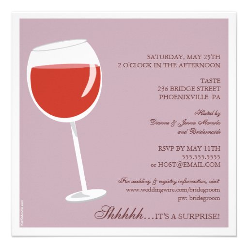Modern Bride Wine Pairing Bridal Shower Invitation