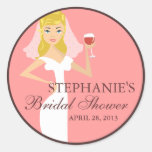Modern Bride Wine Theme Bridal Shower Favor Stickers