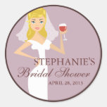Modern Bride Wine Theme Bridal Shower Favor Stickers