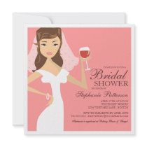 Modern Bride Wine Theme Bridal Shower Invitation