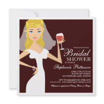 Modern Bride Wine Theme Bridal Shower Invitation