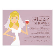 Modern Bride Wine Theme Bridal Shower Invitation