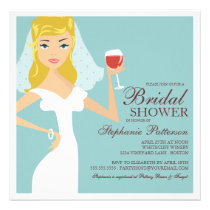Modern Bride Wine Theme Bridal Shower Invitation invitations