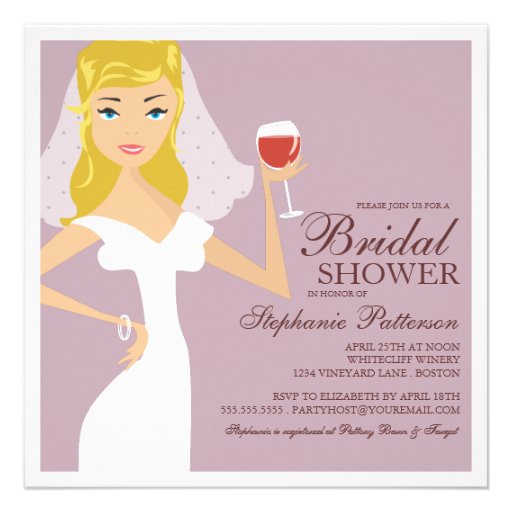 Modern Bride Wine Theme Bridal Shower Invitation
