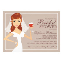 Modern Bride Wine Theme Bridal Shower Invitation