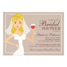 Modern Bride Wine Theme Bridal Shower Invitation