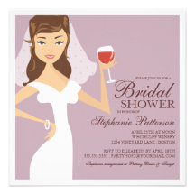 Modern Bride Wine Theme Bridal Shower Invitation