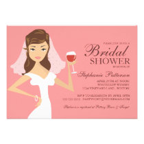 Modern Bride Wine Theme Bridal Shower Invitation