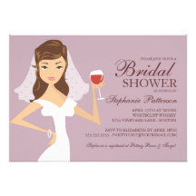 Modern Bride Wine Theme Bridal Shower Invitation