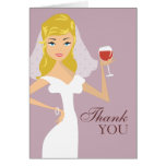 Modern Bride Wine Theme Thank You Card | Lilac