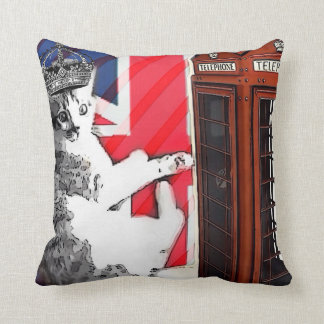 Cat British Flag Pillow