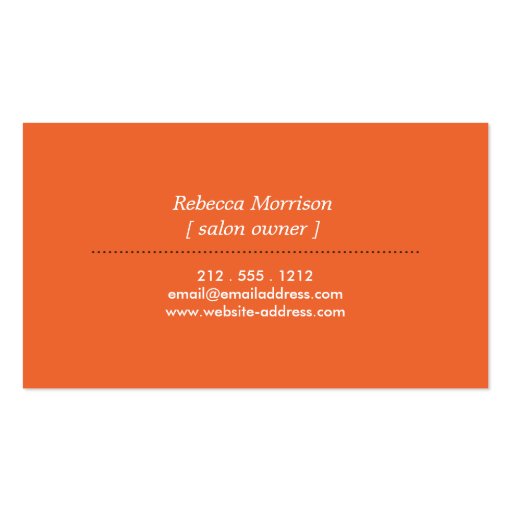 MODERN BRONZE SUN LOGO MONOGRAM for TANNING SALON Business Cards (back side)