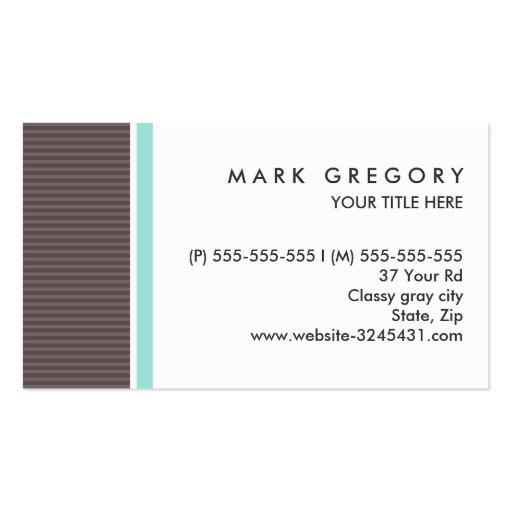 Modern brown and aqua blue professional profile business card template (back side)