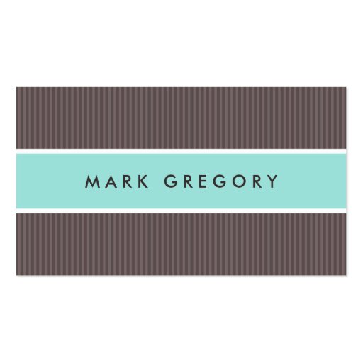 Modern brown and aqua blue professional profile business card template (front side)