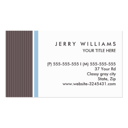 Modern brown and blue professional profile business card (back side)