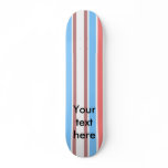 Modern brown blue stripes on white skate board