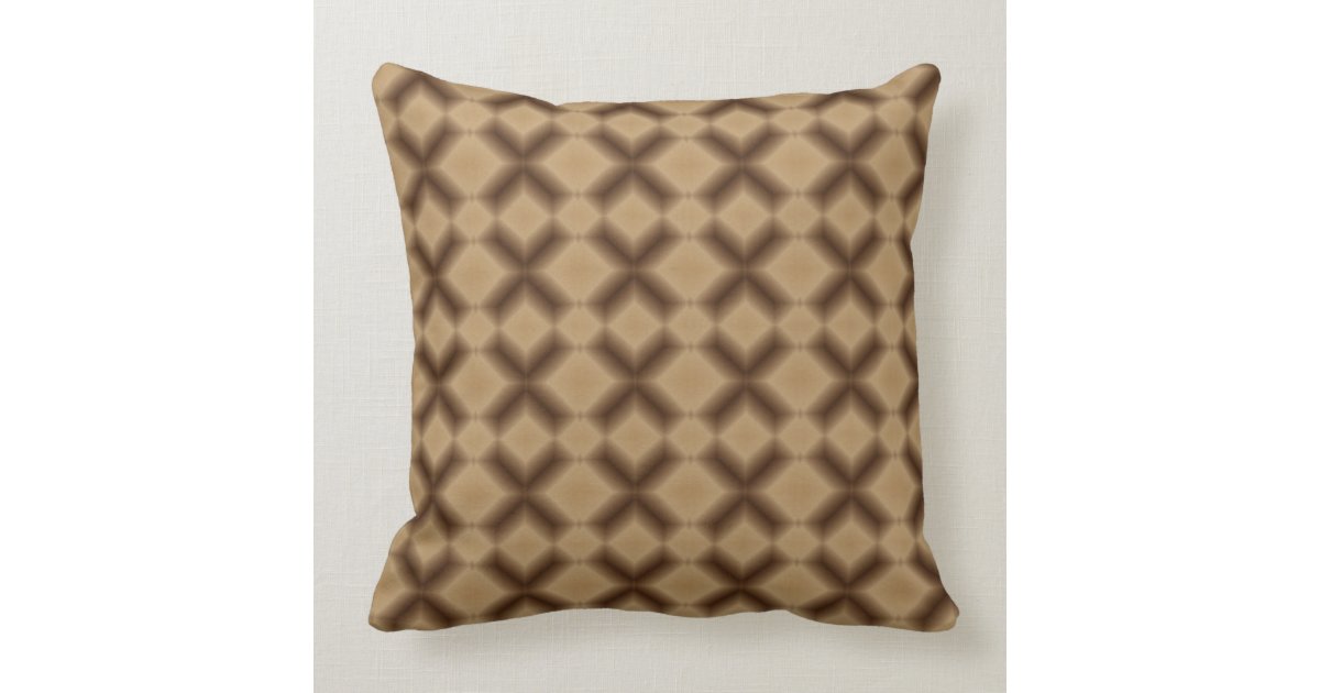 Modern Brown Diamond Pattern Throw Pillow Zazzle