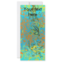 Modern brown psychedelic on light blue background customized rack card