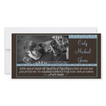Modern Brown with Blue Elegant Graduation Invite! photo cards by Designdivaad Modern Brown with Blue Elegant Graduation Invite! photo cards