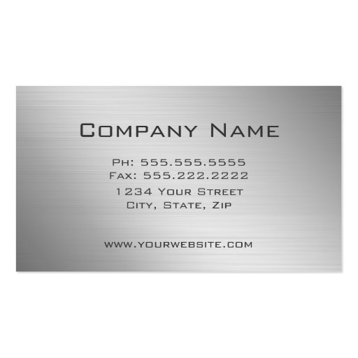 Modern Brushed Aluminum Business Card Template (back side)