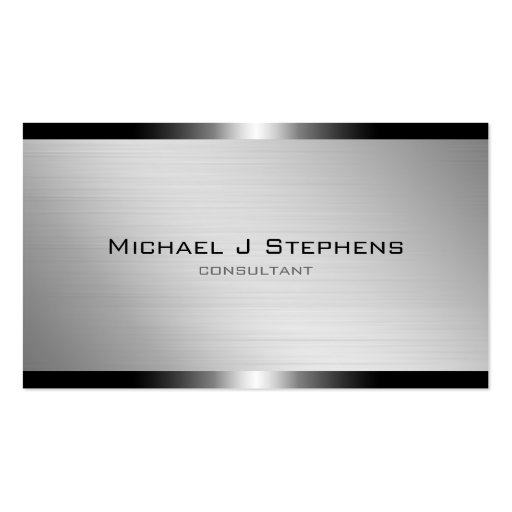 Modern Brushed Aluminum Business Card Template (front side)