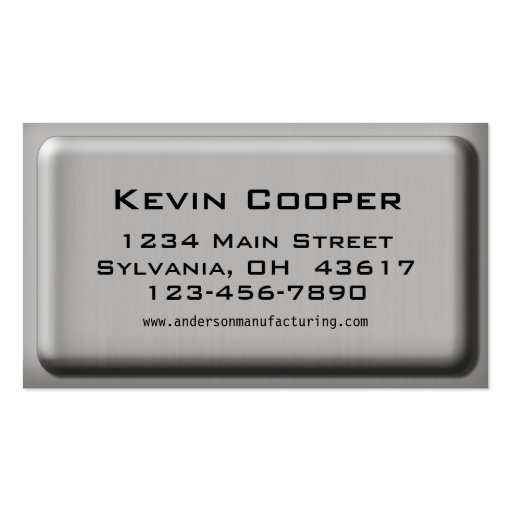 Modern Brushed Metal Business Cards (back side)