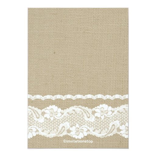 Modern Burlap & Lace Baby Shower Invitation