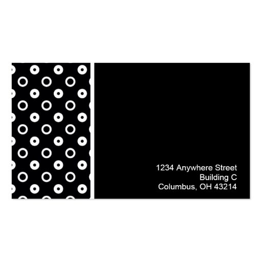 Modern Business Card :: Black with White Circles (back side)