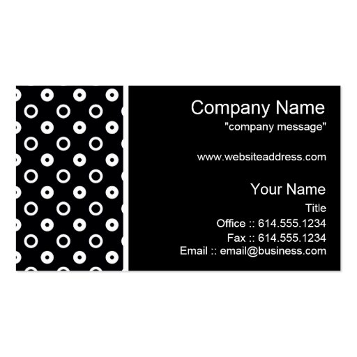 Modern Business Card :: Black with White Circles (front side)