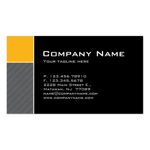 Modern Business Card Construction Yellow Stripes (back side)