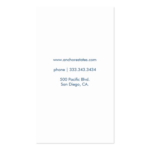 Modern Business Card | Nautical Anchor (back side)