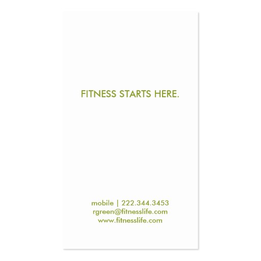 Modern Business Card | Personal Trainer (back side)