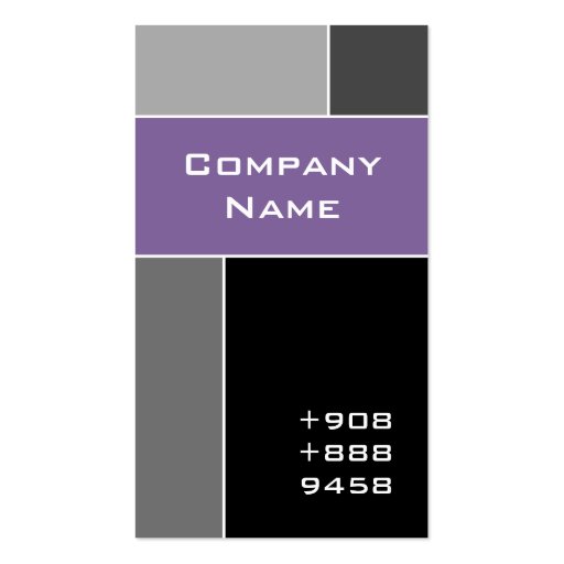 Modern Business Card Purple Gray (front side)