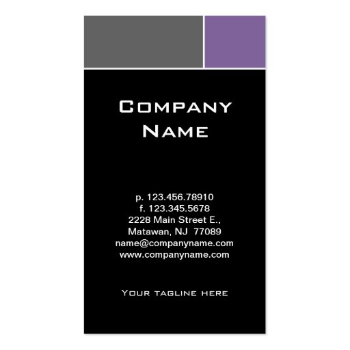 Modern Business Card Purple Gray (back side)