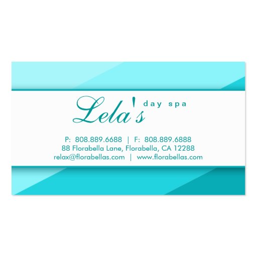 Modern Business Card Salon Spa Stripes TB (back side)