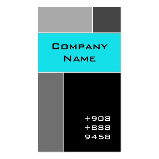 Modern Business Card Turquoise Blue Gray (front side)