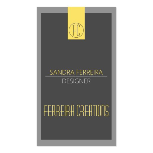Modern business card Yellow and Grey Two sided (front side)