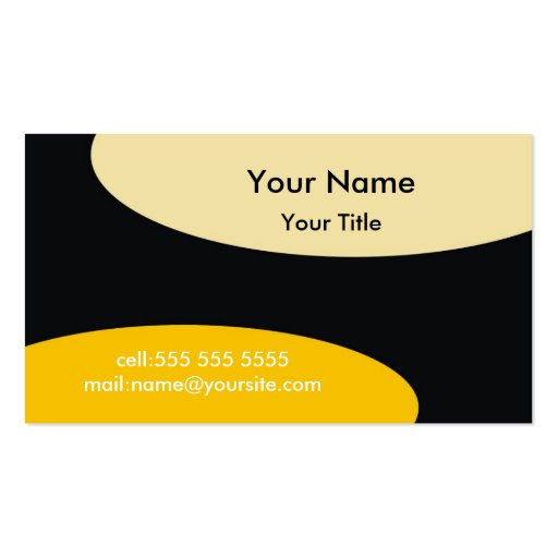 Modern Business Card ~ Yellow On Black (back side)