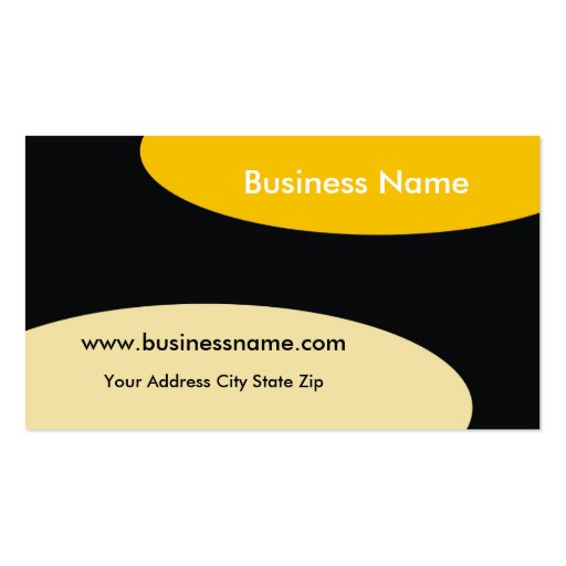 Modern Business Card ~ Yellow On Black (front side)