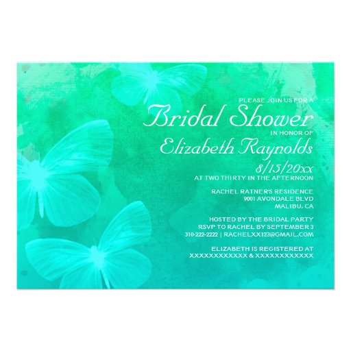 Modern Butterflies Bridal Shower Invitations
