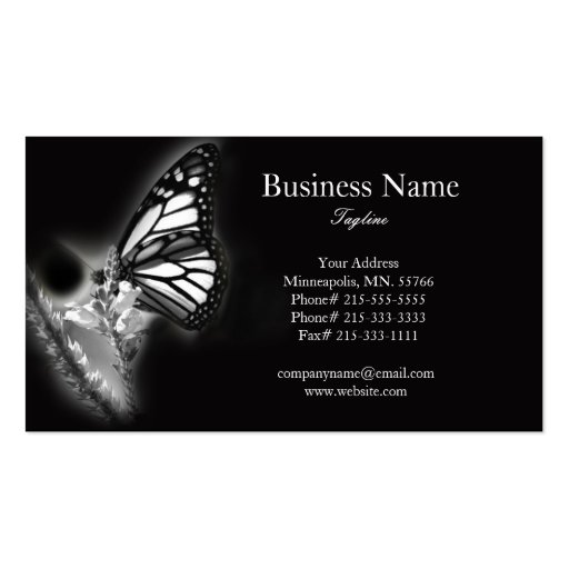 Modern Butterfly Business Card (back side)