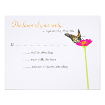 Modern Butterfly RSVP Card - Color Invitations