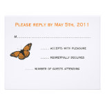 Modern Butterfly RSVP card - Orange Personalized Invitation