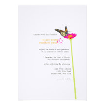 Modern Butterfly Wedding Invitation - Color