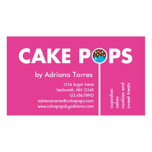 Modern Cake Pops Business Card (front side)