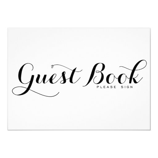 Modern Calligraphy Guest Book Wedding Sign Card Zazzle