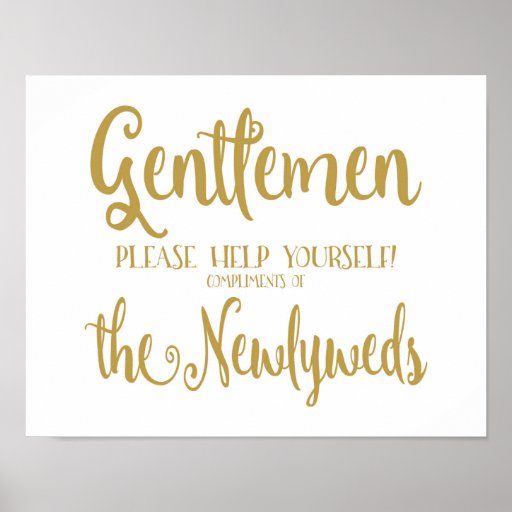 Modern Calligraphy Men's Bathroom sign Print | Zazzle